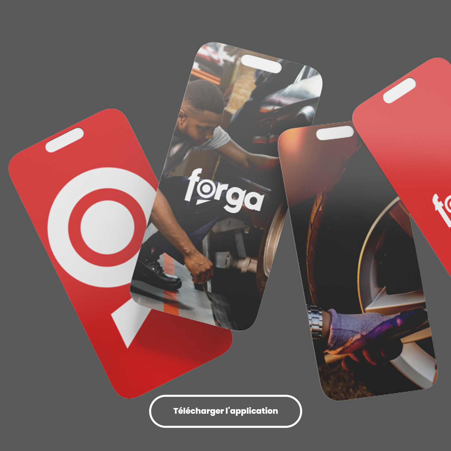 Interface de l'application forga